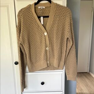 NWT Madewell Beige Open-Knit Cardigan